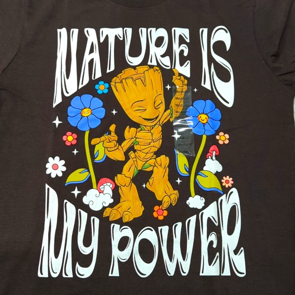 Brown Teen Groot "Nature is my Power" Tee-shirt - Picture 4 of 4